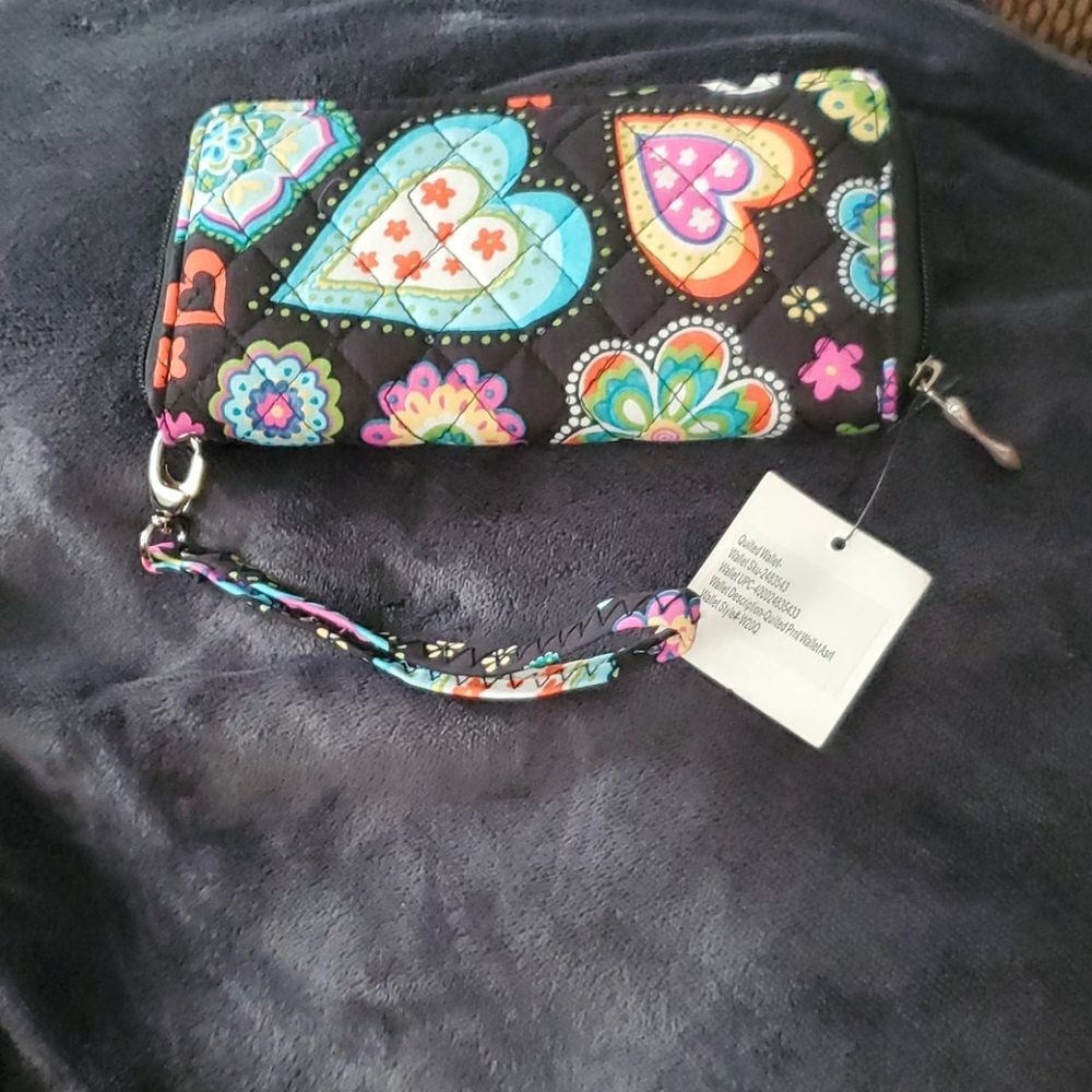 Quilted flower wallet size medium